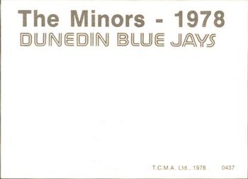 1978 TCMA Dunedin Blue Jays #0437 Mike Lebo Back