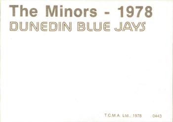 1978 TCMA Dunedin Blue Jays #0443 Jay Robertson Back