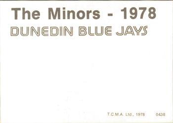 1978 TCMA Dunedin Blue Jays #0438 Dave Rohm Back