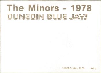 1978 TCMA Dunedin Blue Jays #0423 Fay Thompson Back