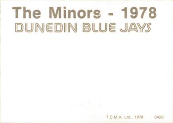 1978 TCMA Dunedin Blue Jays #0426 Greg Wells Back