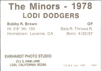 1978 TCMA Lodi Dodgers #2 Bobby Brown Back
