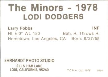 1978 TCMA Lodi Dodgers #4 Larry Fobbs Back