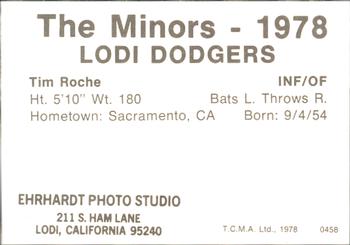 1978 TCMA Lodi Dodgers #14 Tim Roche Back