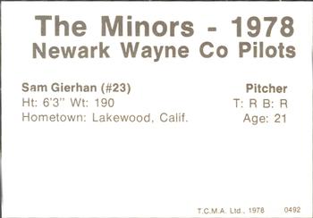 1978 TCMA Newark Wayne Co-Pilots #16 Sam Gierhan Back