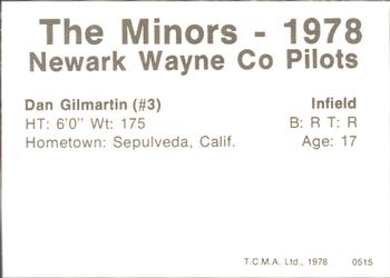 1978 TCMA Newark Wayne Co-Pilots #17 Dan Gilmartin Back