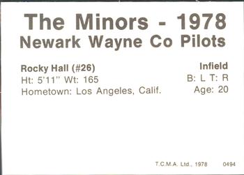 1978 TCMA Newark Wayne Co-Pilots #19 Rocky Hall Back