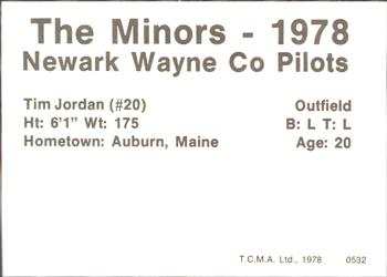 1978 TCMA Newark Wayne Co-Pilots #22 Tim Jordan Back