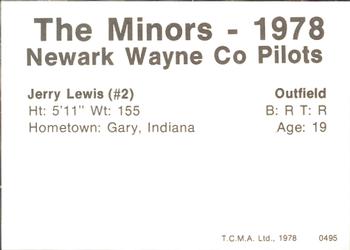 1978 TCMA Newark Wayne Co-Pilots #26 Jerry Lewis Back