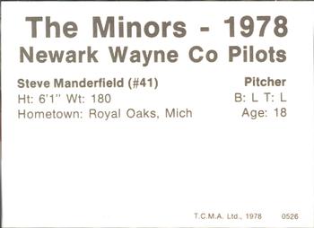 1978 TCMA Newark Wayne Co-Pilots #27 Steve Manderfield Back