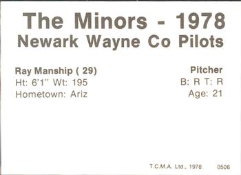 1978 TCMA Newark Wayne Co-Pilots #28 Ray Manship Back