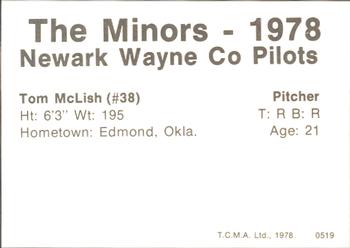 1978 TCMA Newark Wayne Co-Pilots #30 Tom McLish Back