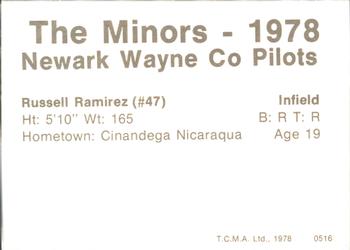 1978 TCMA Newark Wayne Co-Pilots #36 Russell Ramirez Back