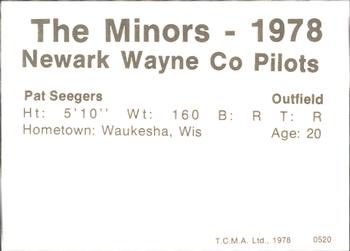 1978 TCMA Newark Wayne Co-Pilots #40 Pat Seegers Back