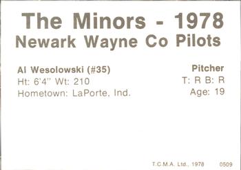 1978 TCMA Newark Wayne Co-Pilots #43 Al Wesolowski Back