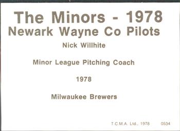 1978 TCMA Newark Wayne Co-Pilots #44 Nick Willhite Back