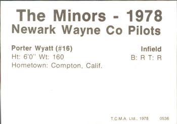 1978 TCMA Newark Wayne Co-Pilots #45 Porter Wyatt Back