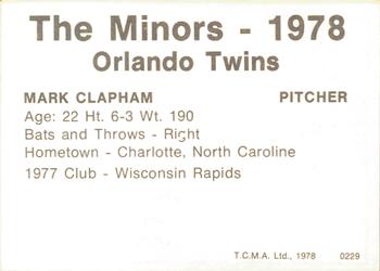 1978 TCMA Orlando Twins #0229 Curt Lewis Back