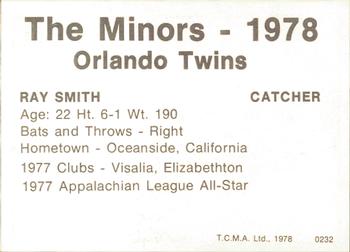 1978 TCMA Orlando Twins #0232 Ray Smith Back