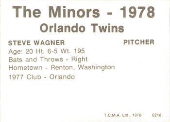 1978 TCMA Orlando Twins #0218 Steve Wagner Back