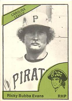 1978 TCMA Salem Pirates #4 Ricky Evans Front