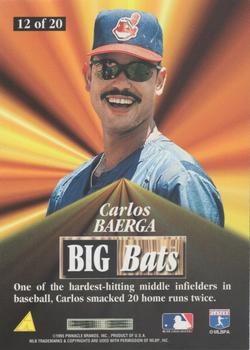 1996 Score - Big Bats #12 Carlos Baerga Back