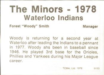 1978 TCMA Waterloo Indians #21 Woody Smith Back
