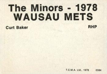 1978 TCMA Wausau Mets #0384 Curt Baker Back