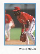 1990 Publications International Trivia Stickers #NNO Willie McGee Front