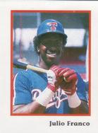 1990 Publications International Trivia Stickers #NNO Julio Franco Front