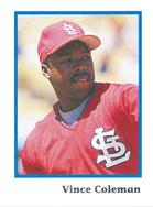 1990 Publications International Trivia Stickers #NNO Vince Coleman Front