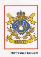 1990 Publications International Trivia Stickers #NNO Milwaukee Brewers Logo Front
