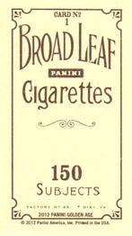 2012 Panini Golden Age - Mini Broad Leaf Brown Ink #1 Edgar Allan Poe Back