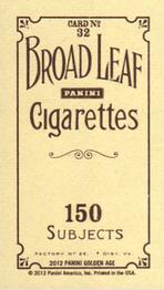 2012 Panini Golden Age - Mini Broad Leaf Brown Ink #32 Franklin D. Roosevelt Back