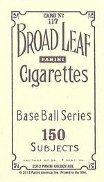 2012 Panini Golden Age - Mini Broad Leaf Brown Ink #117 Johnny Bench Back