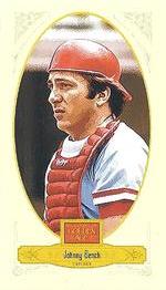2012 Panini Golden Age - Mini Broad Leaf Brown Ink #117 Johnny Bench Front
