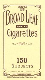2012 Panini Golden Age - Mini Broad Leaf Brown Ink #136 Bob Woodward Back