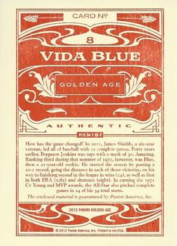 2012 Panini Golden Age - Museum Age #8 Vida Blue Back