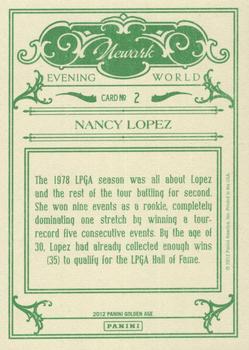 2012 Panini Golden Age - Newark Evening World Supplement #2 Nancy Lopez Back