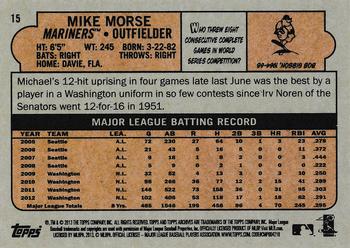 2013 Topps Archives #15 Mike Morse Back