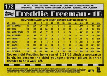 2013 Topps Archives #172 Freddie Freeman Back