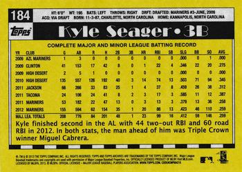 2013 Topps Archives #184 Kyle Seager Back