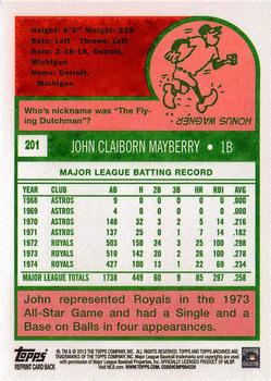 2013 Topps Archives #201 John Mayberry Back
