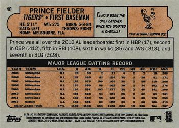 2013 Topps Archives #40 Prince Fielder Back