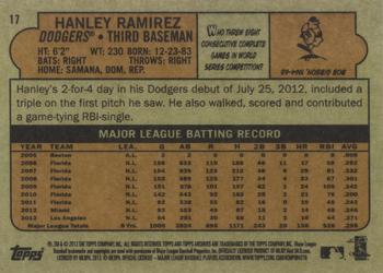 2013 Topps Archives #17 Hanley Ramirez Back