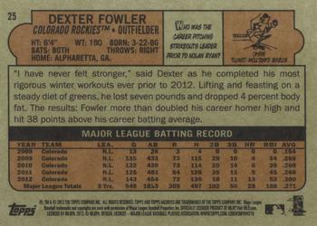 2013 Topps Archives #25 Dexter Fowler Back