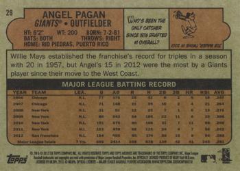 2013 Topps Archives #29 Angel Pagan Back