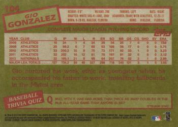 2013 Topps Archives #104 Gio Gonzalez Back