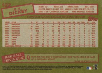 2013 Topps Archives #122 R.A. Dickey Back