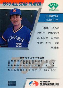 1990 CPBL All-Star Players #R12 Cheng-Chung Chen Back